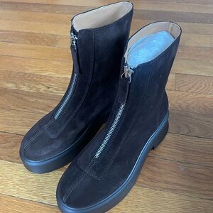 Steve Madden Chocolate Ankle Booties with Front Zipper